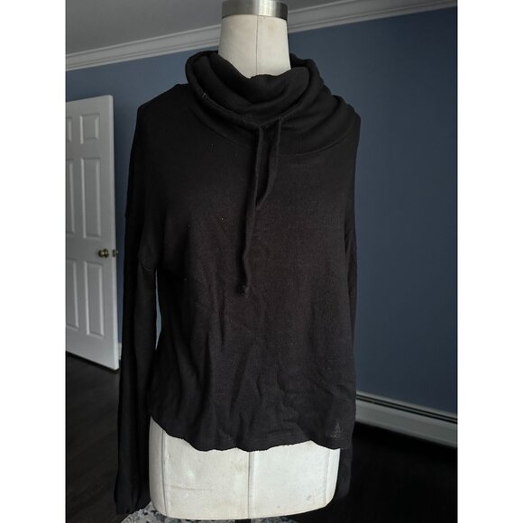 BP Drawstring Cowl Neck Hacci Sweater in Black XS - Picture 1 of 4